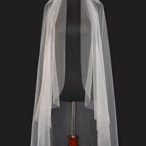Angel Cut Fingertip Length Wedding Veil